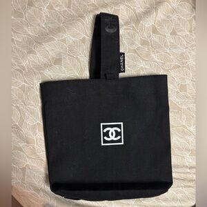 CHANEL Black and White Logo Tote